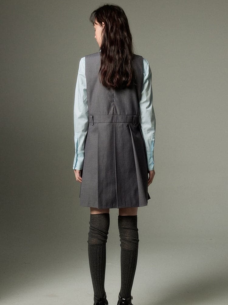 Sleeveless College Sense Bow Tie Jumpsuit Dress