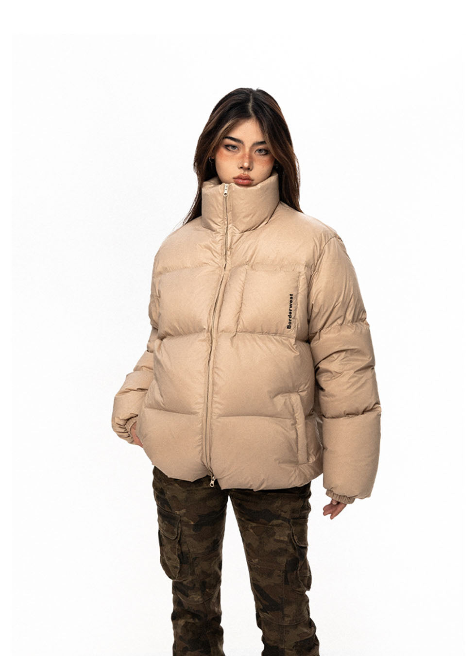 Stand Collar White Duck Down Jacket