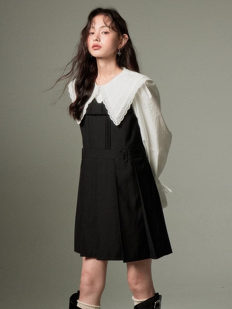 Sleeveless College Sense Bow Tie Jumpsuit Dress