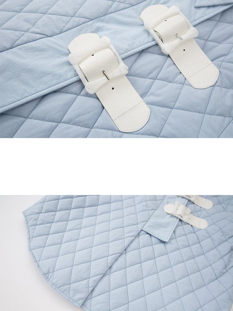 Rhombus Padded Leather Loop Jacket