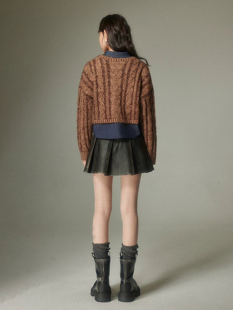 Two-Piece Style Short Sweater