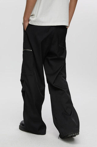 Pleated Pants With Zipped Pockets