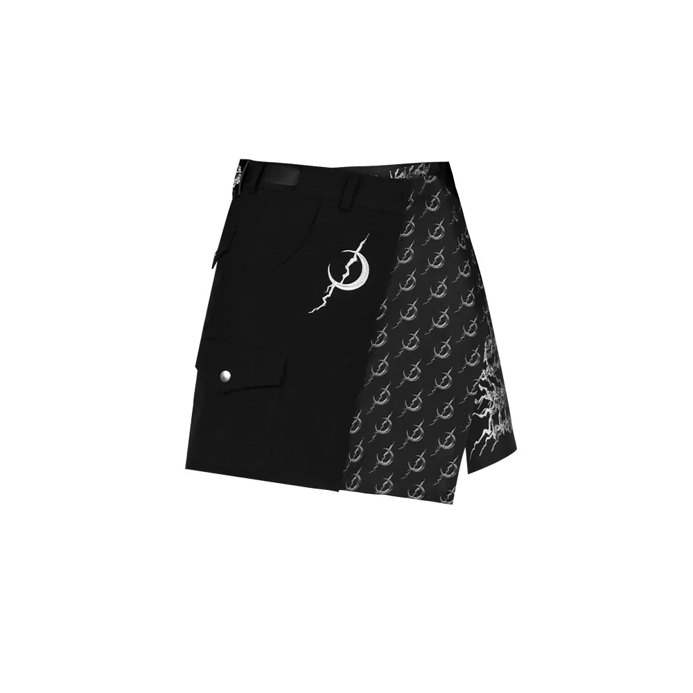 PINKSPINK Asymmetric Logo Mini Skirt - Black