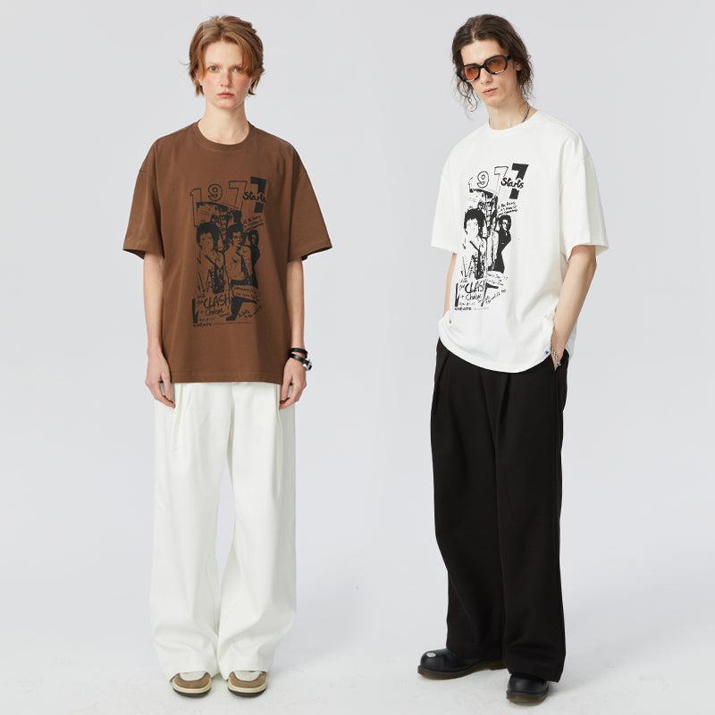 Solid Color Pleated Trousers