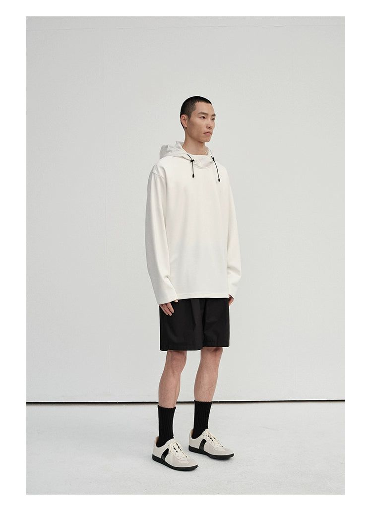 Drawstring Hoodie In Solid Color