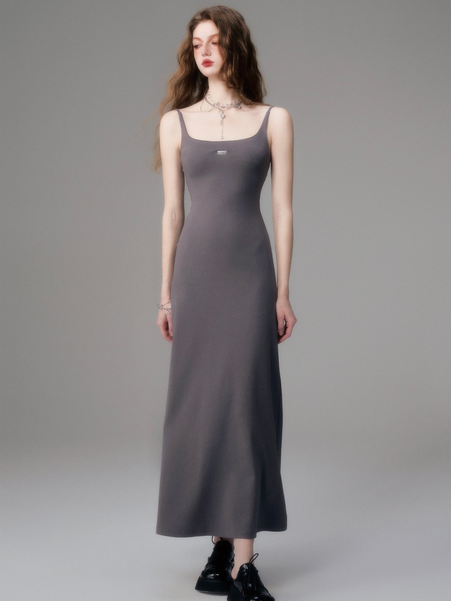 Sleek Noir Maxi Dress