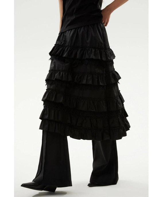 Ruffle Detail Long Skirt