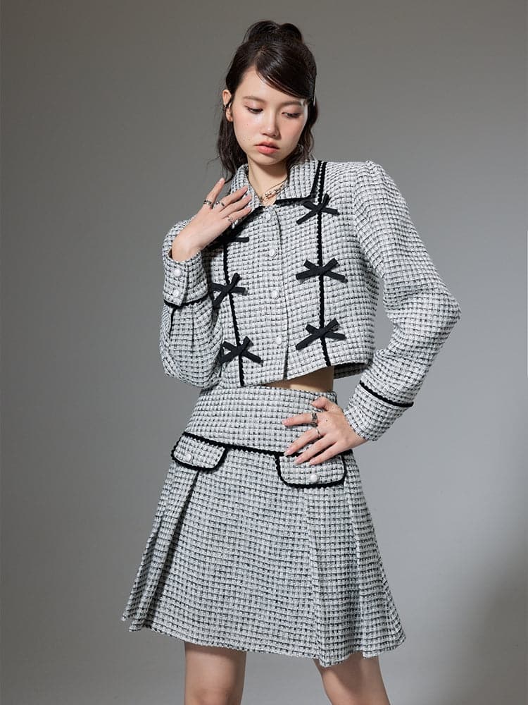 Small Fragrance Jacket & High Waist Skirt Combo