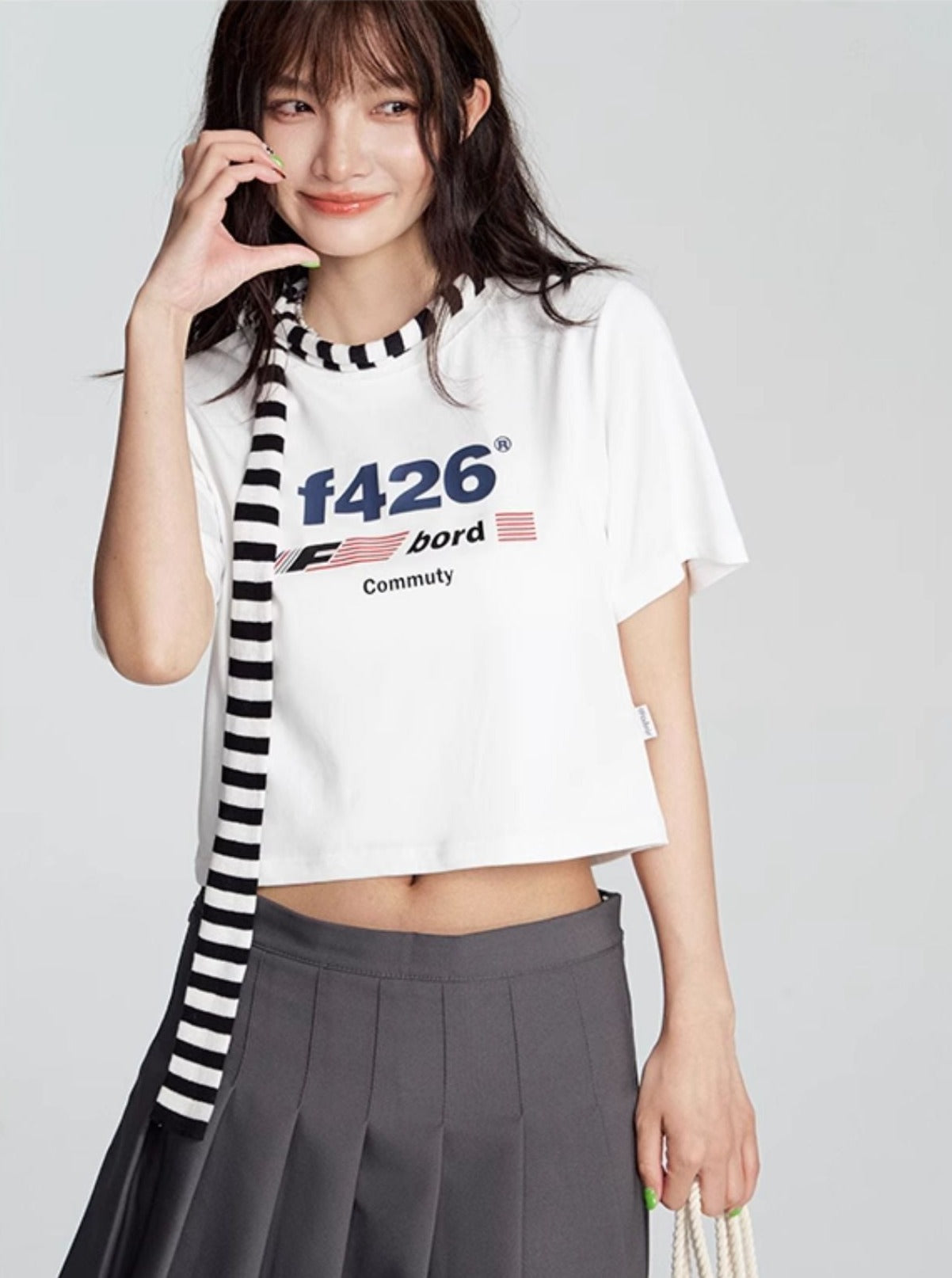 T-Shirt With American Flag Logo