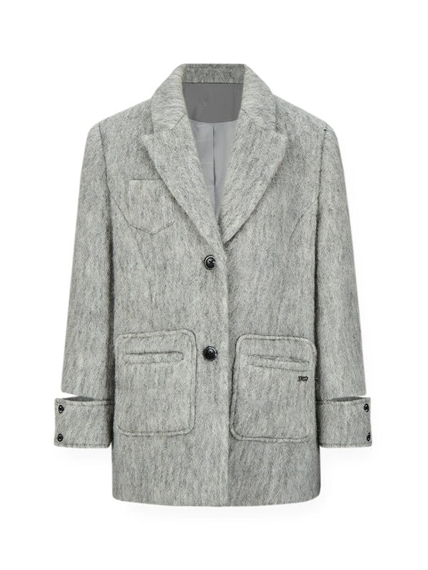 Wool Blend Oversize Jacket Coat