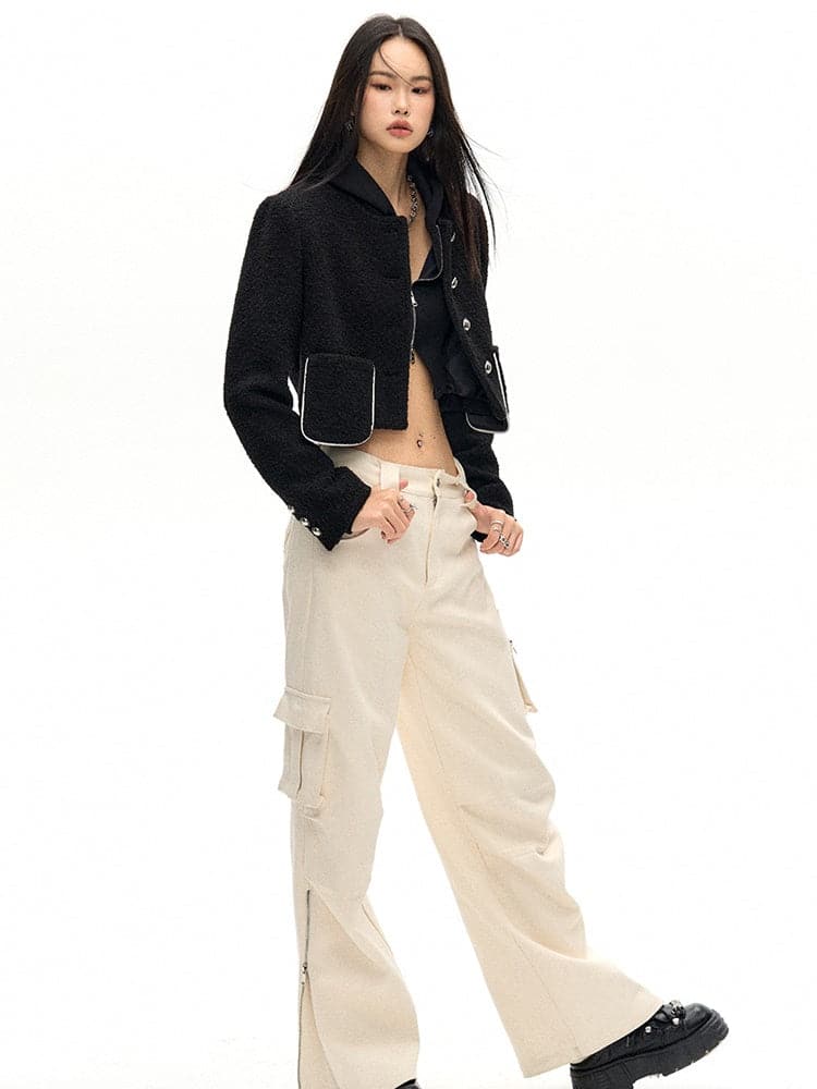 Silver Buckle Cropped Jacket