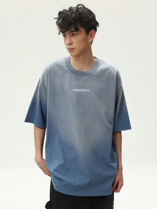 Casual Tee With Washed Faded Effect