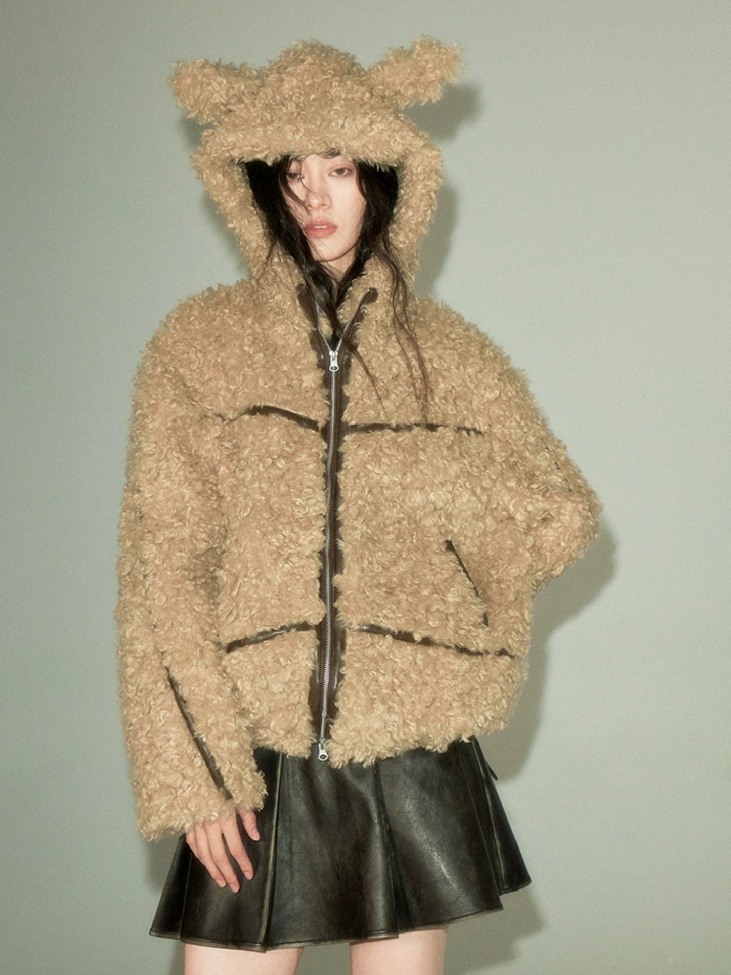 Sustainable Rabbit-Eared Fur Coat