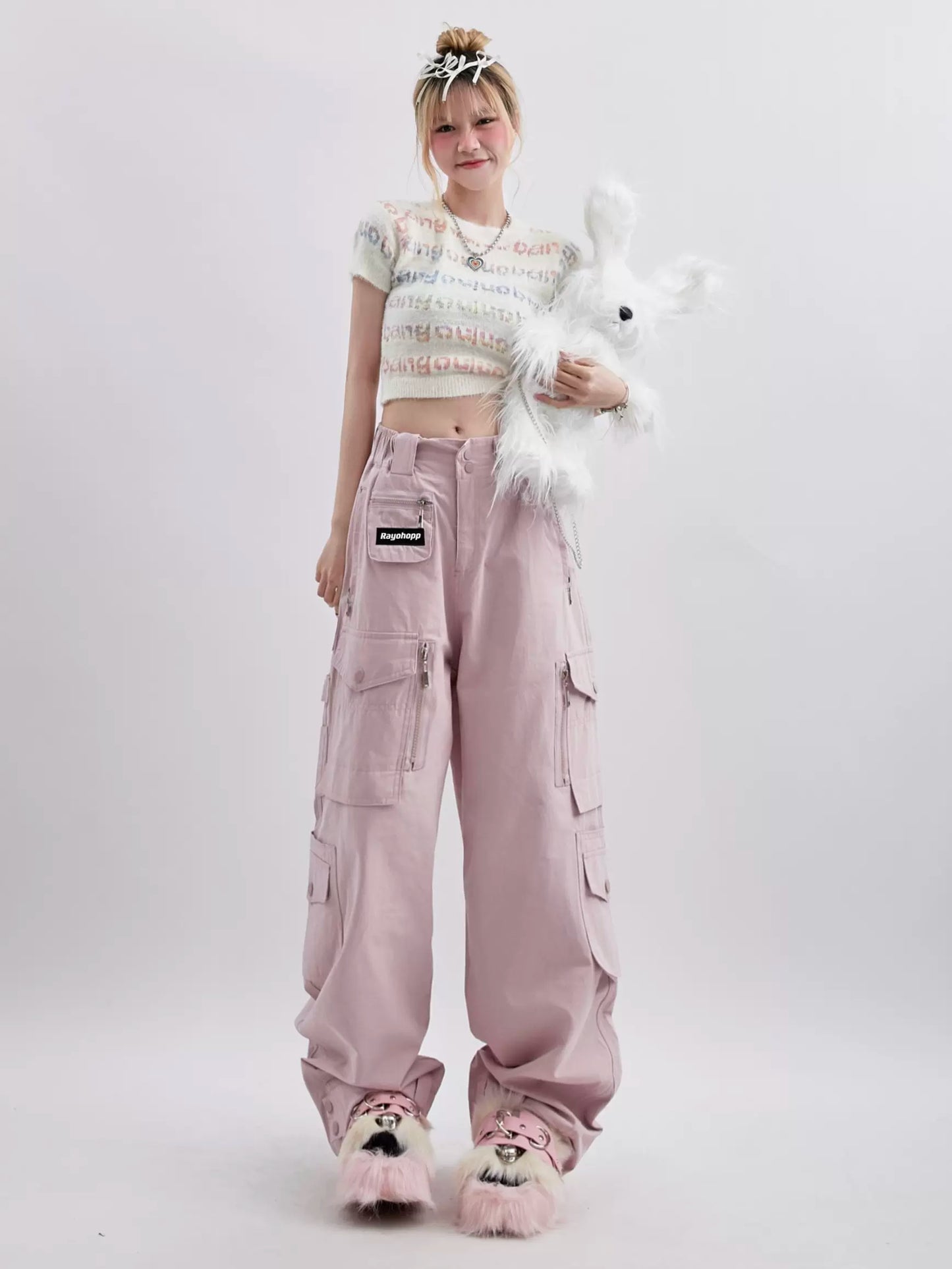 Pocket Decoration Wide Casual Pants