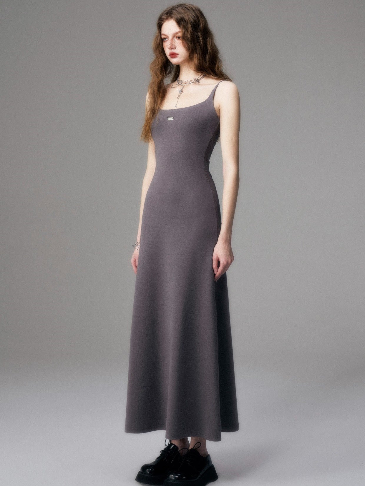 Sleek Noir Maxi Dress