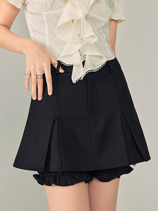 Stylish Pleated Culottes Skirt