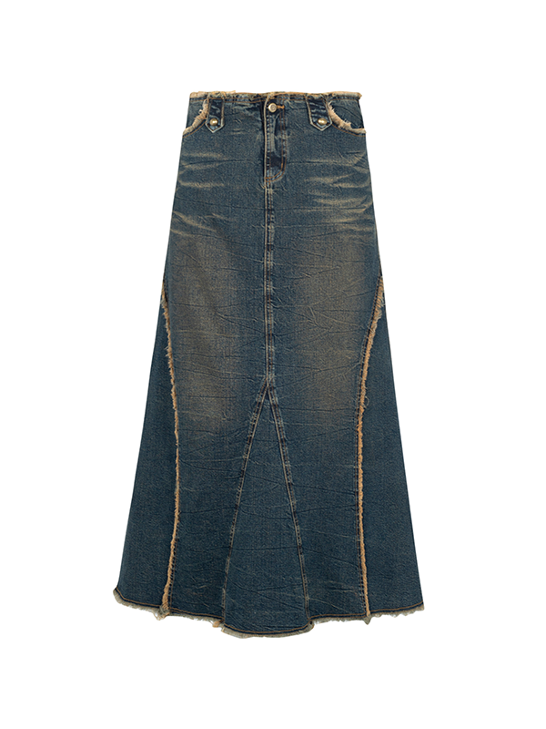 Mermaid Denim Maxi Skirt