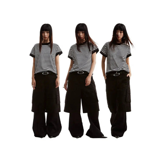 Black And White Striped Tee