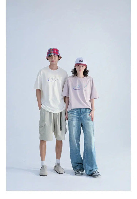 T-Shirt With Iridescent Color Overlay