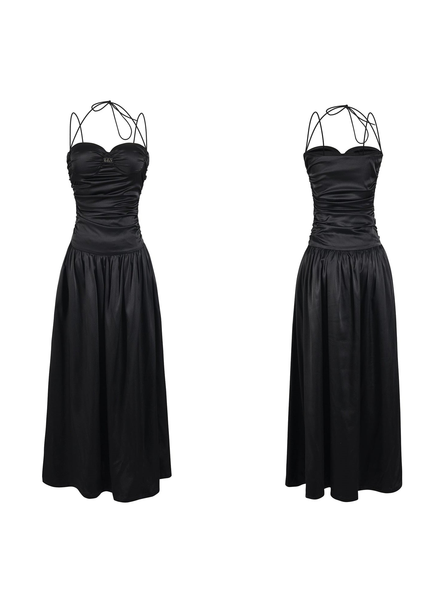 Elegant Backless Suspender Maxi Dress