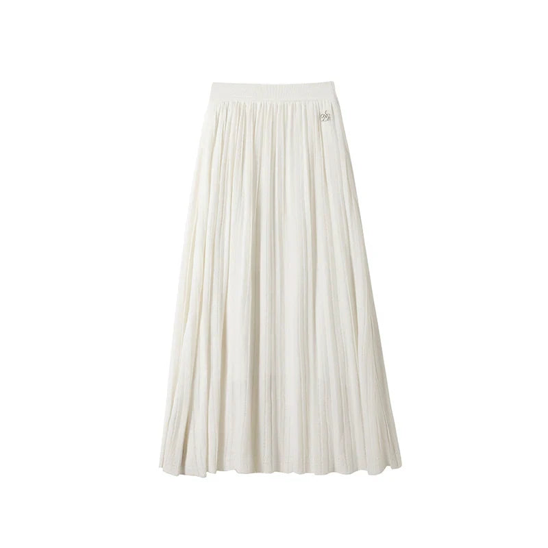 Ethereal Pleated Maxi Skirt: Timeless Elegance in Ivory