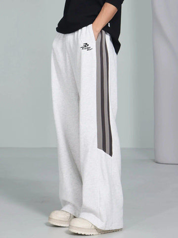 Casual Sweatpants With Bootcut And Stripes