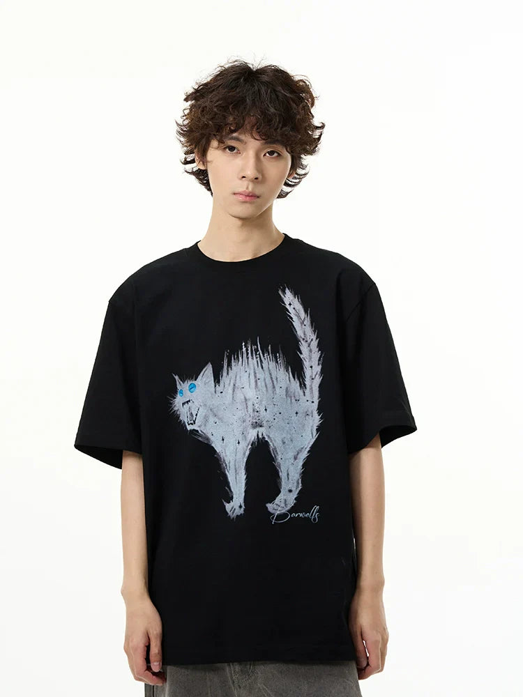 Purrfect Cat Print Short Sleeve Tee