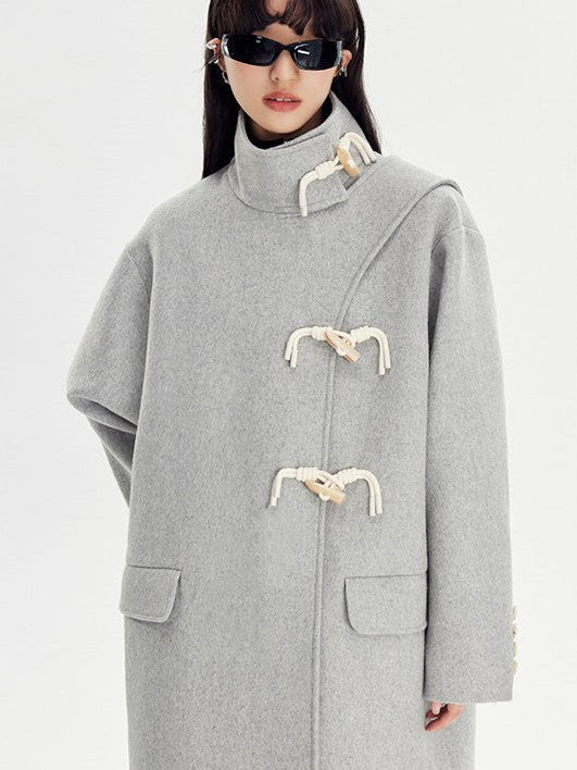 Woolen Coat With Horn Button