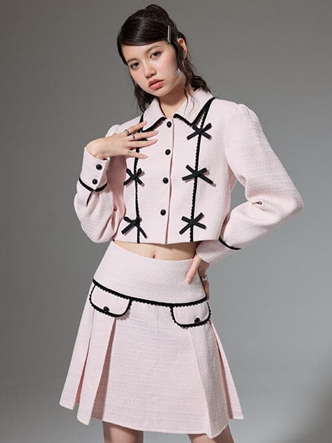 Small Fragrance Jacket & High Waist Skirt Combo