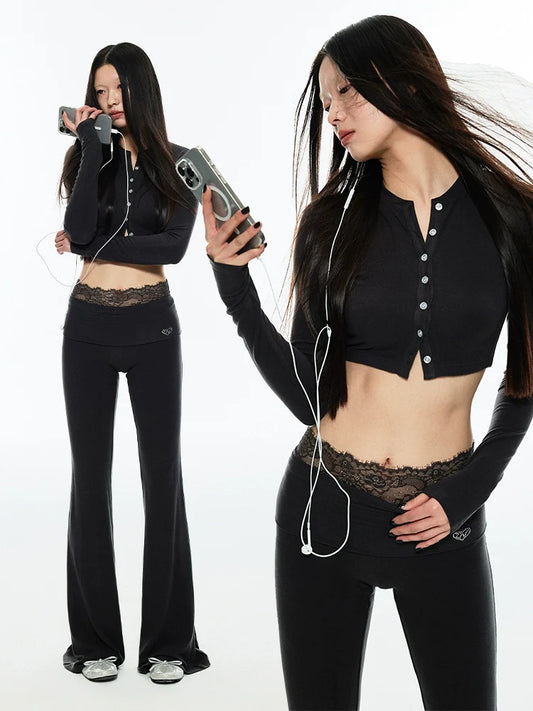 Chic Crop Top & Slim-Waist Suit Set