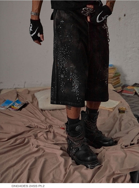 Damaged Rhinestone Shorts