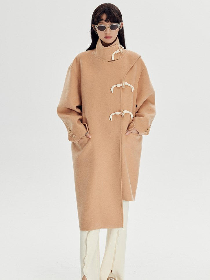 Woolen Coat With Horn Button