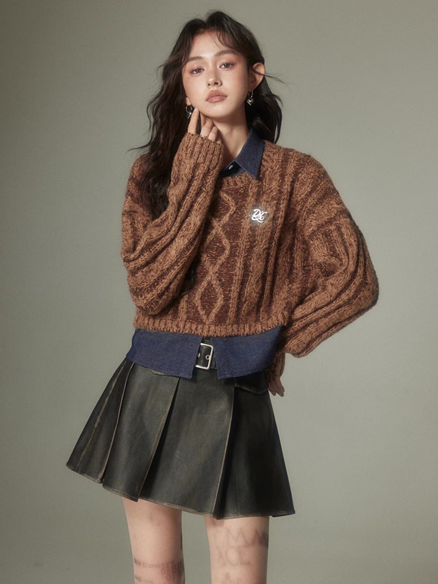 Two-Piece Style Short Sweater