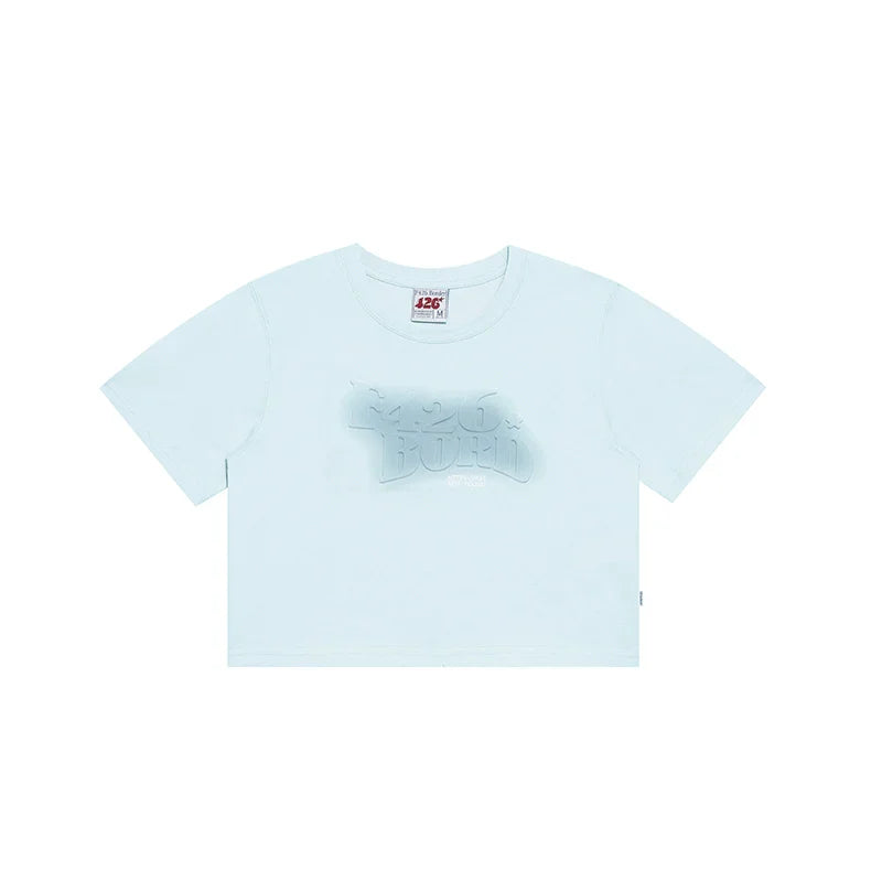 Tee With Embossed Letter Design