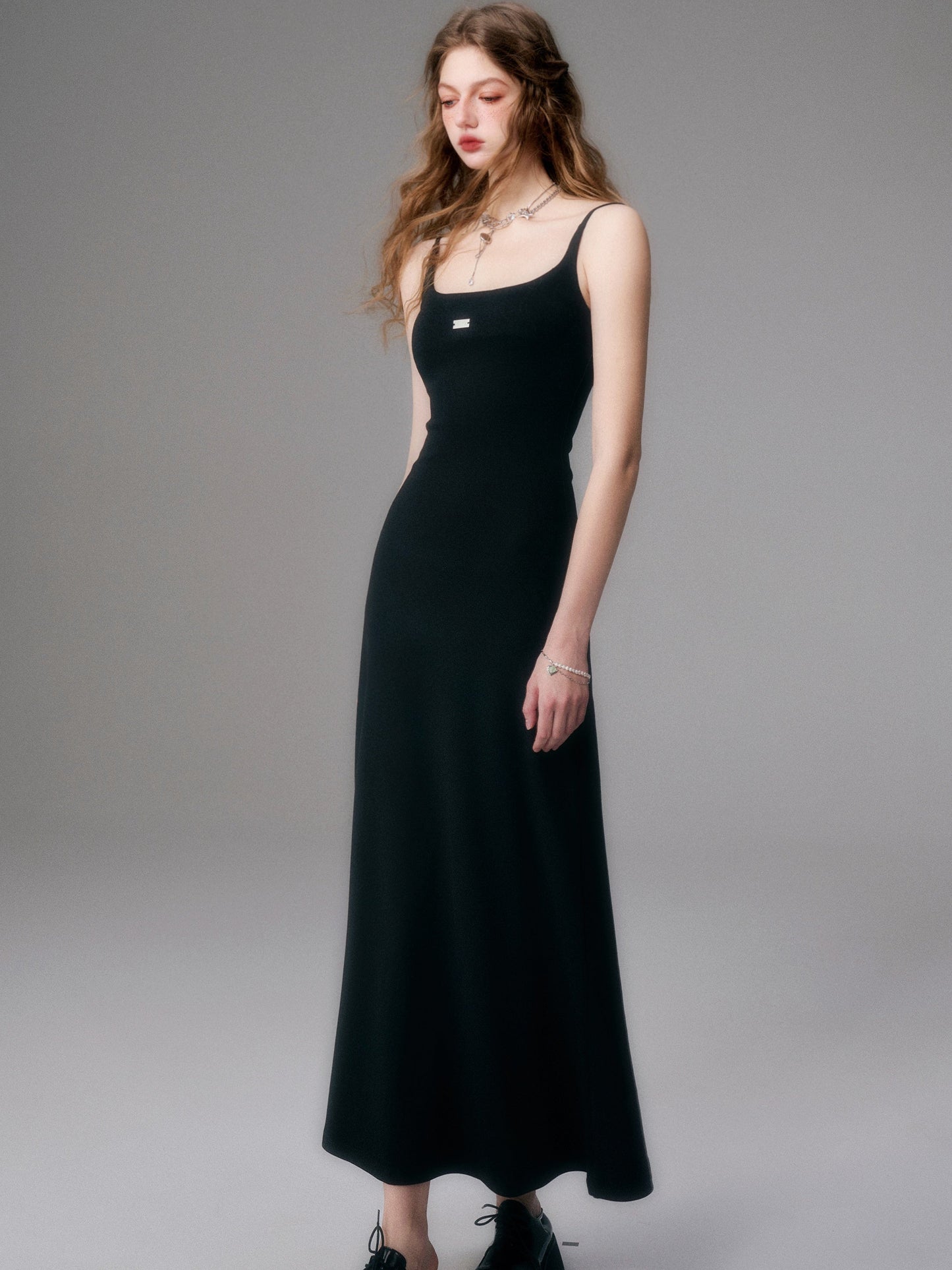 Sleek Noir Maxi Dress
