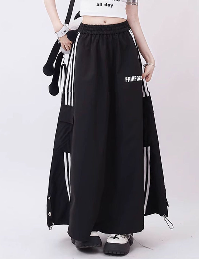 Sports Loose A-Line Long Skirt