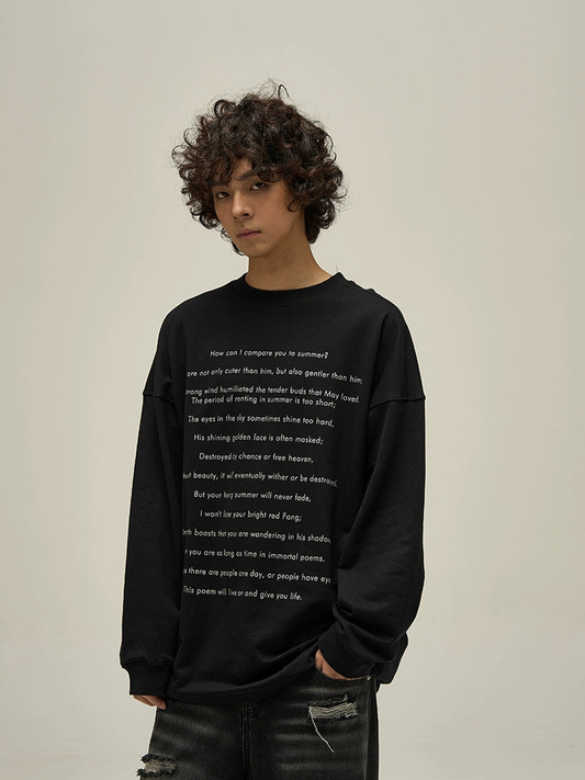 Bold Style Oversized Print Long-Sleeve T-Shirt