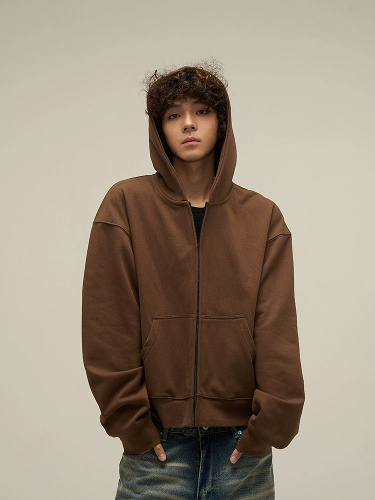 Relaxed Vibe Oversized Short Zipper Hoodie
