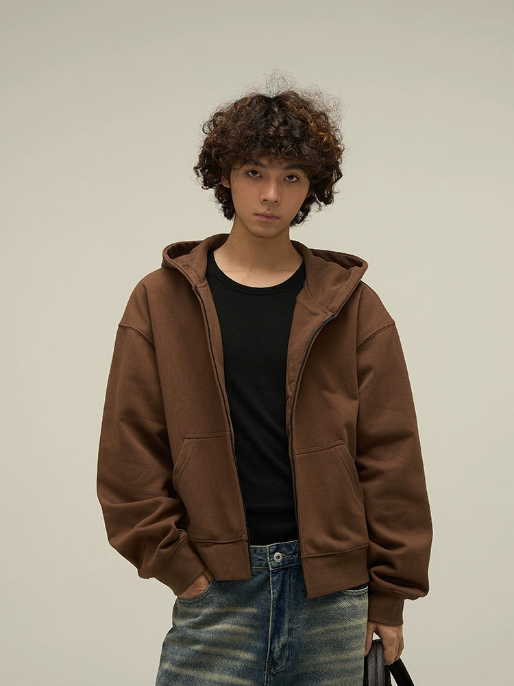 Relaxed Vibe Oversized Short Zipper Hoodie