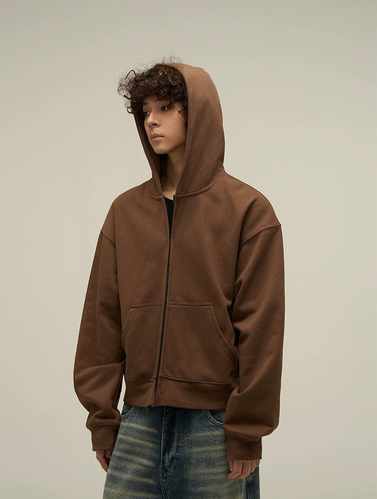 Relaxed Vibe Oversized Short Zipper Hoodie