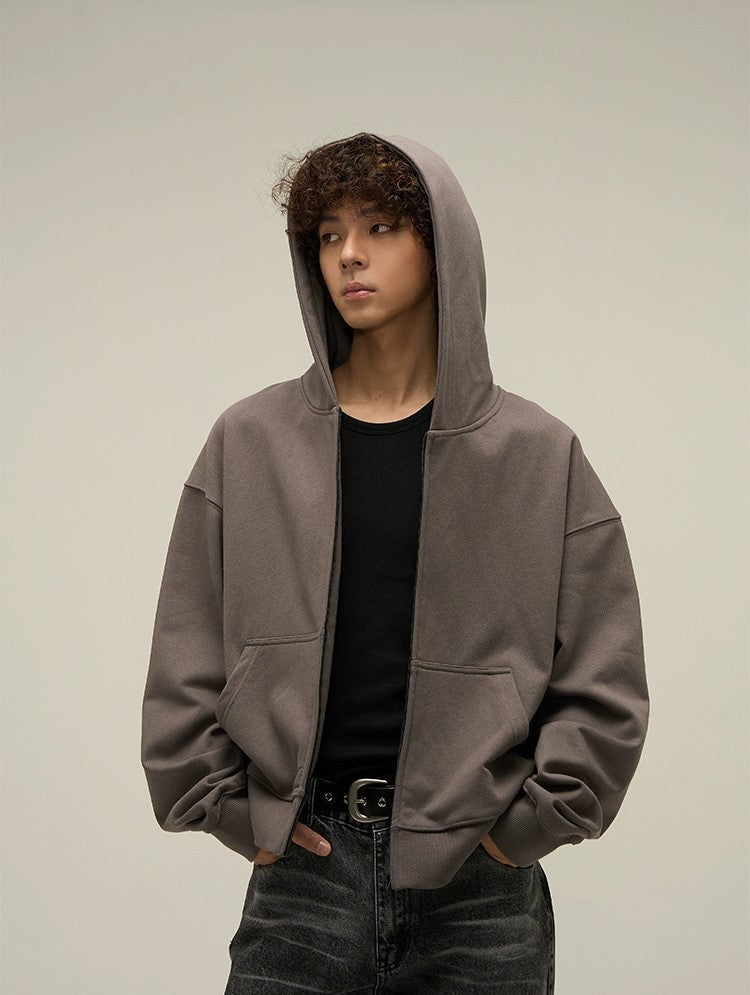 Relaxed Vibe Oversized Short Zipper Hoodie