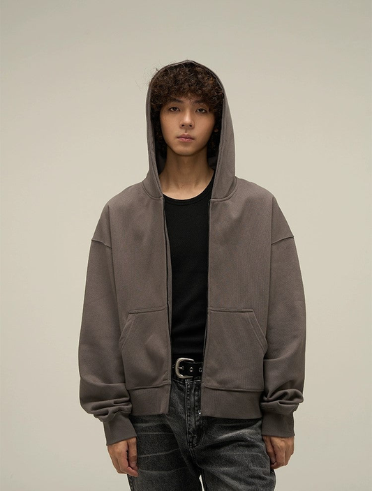 Relaxed Vibe Oversized Short Zipper Hoodie