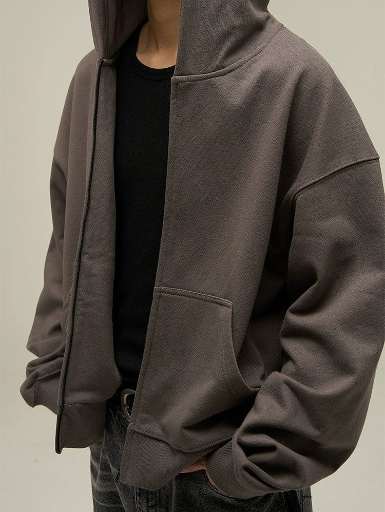 Relaxed Vibe Oversized Short Zipper Hoodie