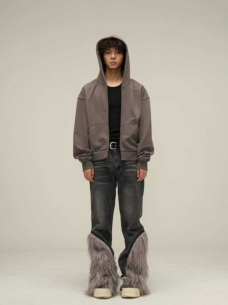 Relaxed Vibe Oversized Short Zipper Hoodie