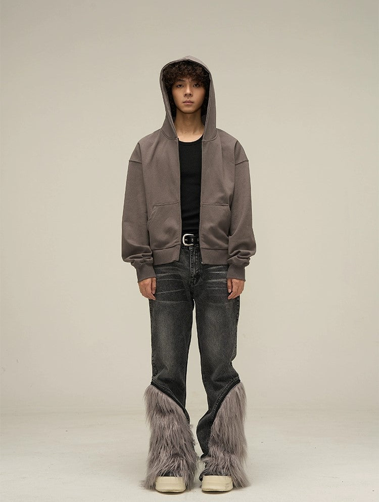 Relaxed Vibe Oversized Short Zipper Hoodie