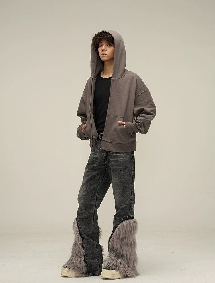 Relaxed Vibe Oversized Short Zipper Hoodie