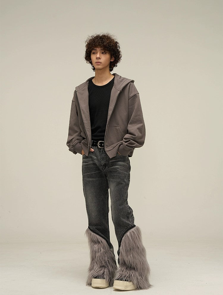 Relaxed Vibe Oversized Short Zipper Hoodie