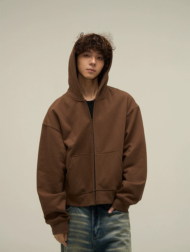 Relaxed Vibe Oversized Short Zipper Hoodie