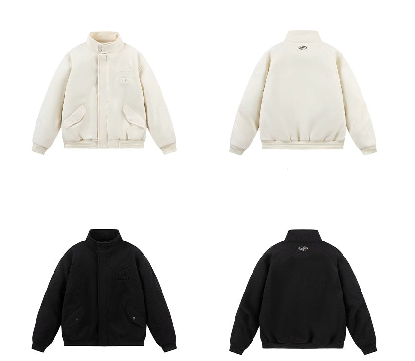 Puffed Collar Wool-Effect Jacket