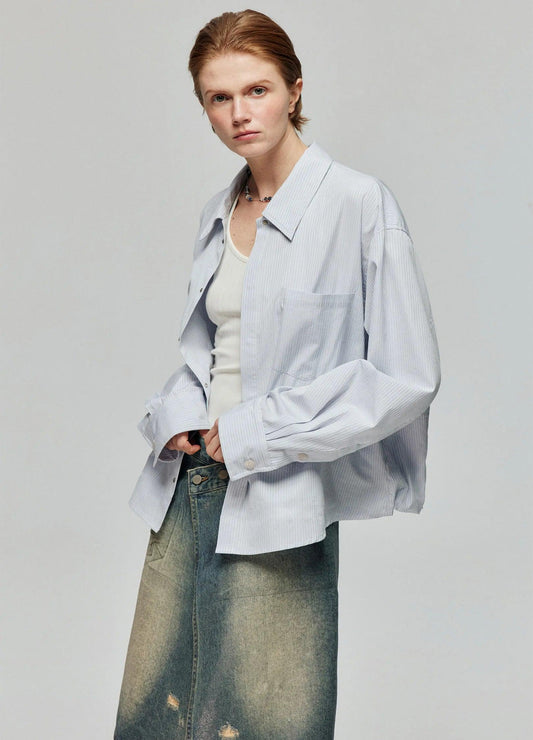 Contemporary Pinstripe Oversized Shirt